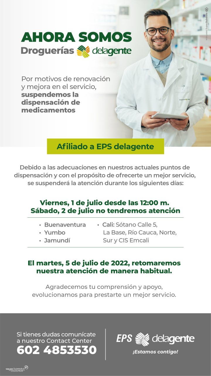 Ahora somos droguería delagente Mailing