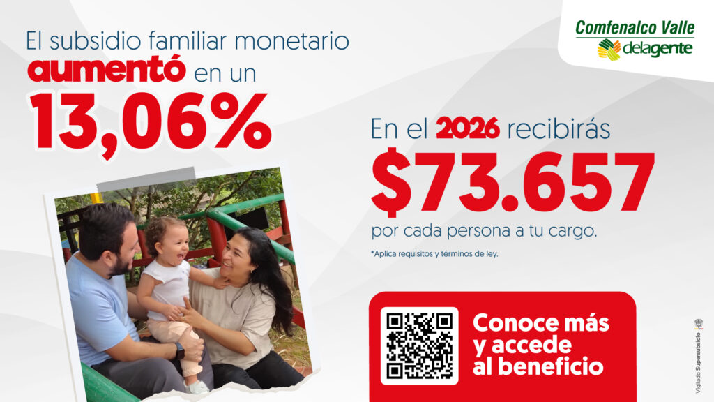 Nuevo valor del Subsidio Familiar en Dinero 2026